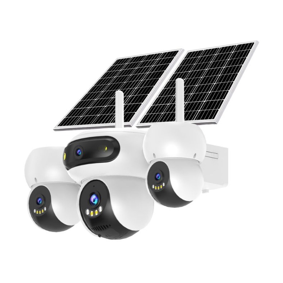 4G 4MP Triple-Lens Four-Lens Battery Solar Multi-Lens Camera