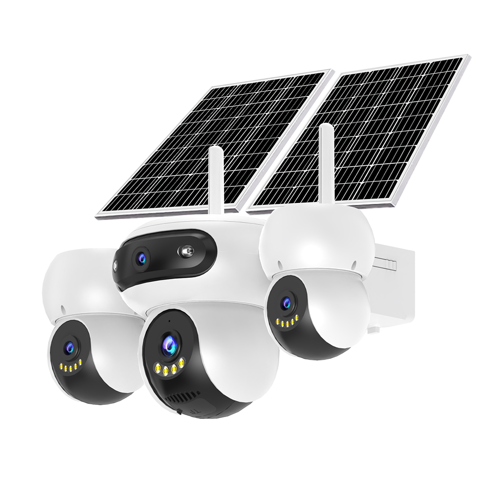 White solar triple lens camera